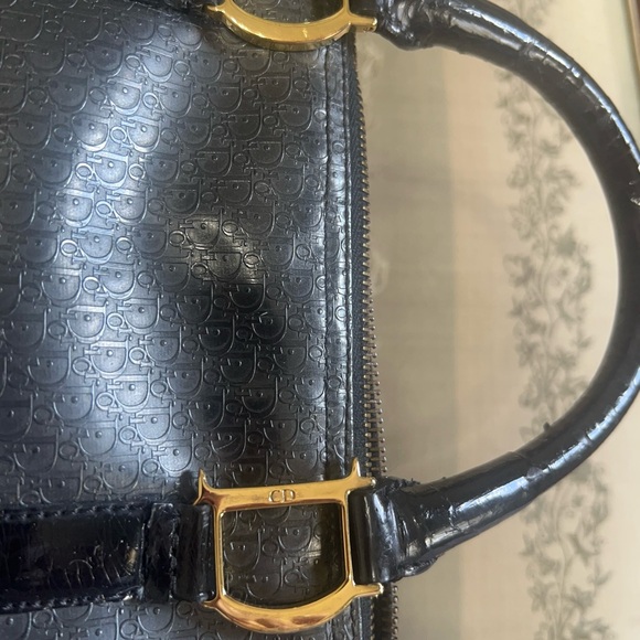 SOLD!!!! CHRISTIAN DIOR EMBOSSED LOGO BOSTON - HANDBAG - Picture 10 of 15